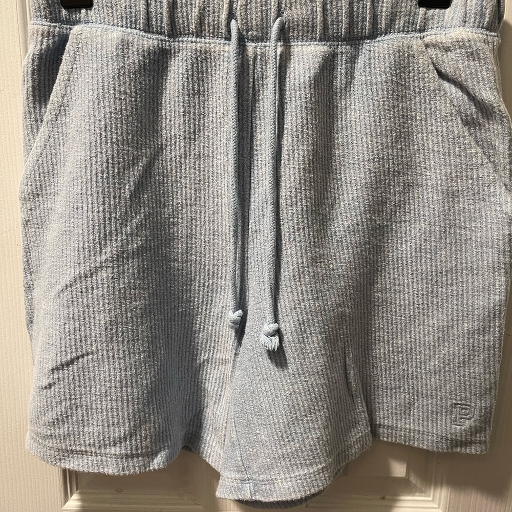 Light Blue Textured Shorts